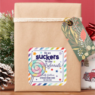 Wij zijn een sucker voor uw verwijzingen - Fun Lol Vierkante Sticker