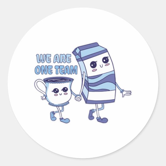 Wij zijn één team ronde sticker (Voorkant)