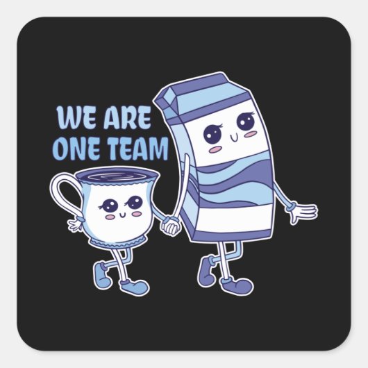 Wij zijn één team vierkante sticker (Voorkant)