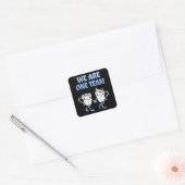 Wij zijn één team vierkante sticker (Envelop)