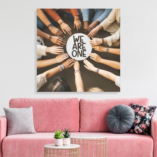 Wij zijn één van vele culturen samen canvas afdruk (Insitu (Woonkamer))