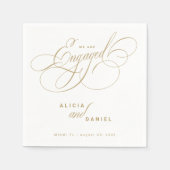 Wij zijn een verloofd gouden verlovingsfeest servet (Voorkant)