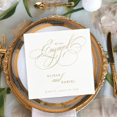 Wij zijn een verloofd gouden verlovingsfeest servet