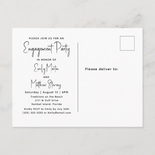 Wij zijn Engaged Simple Script Photo Engagement Pa Briefkaart (Achterkant)