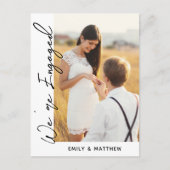 Wij zijn Engaged Simple Script Photo Engagement Pa Briefkaart (Voorkant)