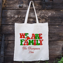 Wij zijn familie aangepaste kerst 2023 gepersonali tote bag