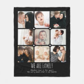 Wij zijn familie aangepaste tekst 9-foto collage fleece deken (Voorkant)