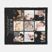 Wij zijn familie aangepaste tekst 9-foto collage fleece deken (Voorkant (Horizontaal))