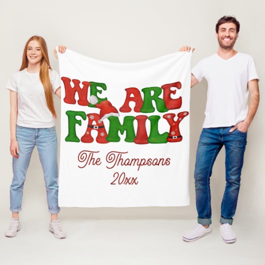 Wij zijn familie gepersonaliseerde matching kerst  fleece deken (In situ)