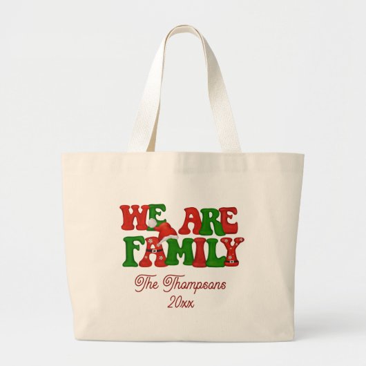 Wij zijn familie gepersonaliseerde matching kerst  grote tote bag (Voorkant)