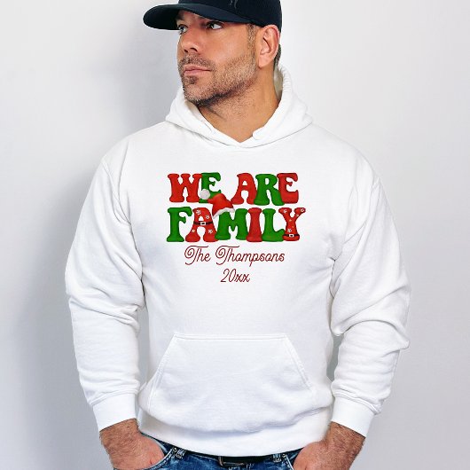 Wij zijn familie gepersonaliseerde matching kerst  hoodie