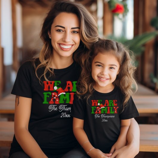 Wij zijn familie gepersonaliseerde matching kerst  t-shirt