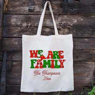 Wij zijn familie gepersonaliseerde matching kerst  tote bag