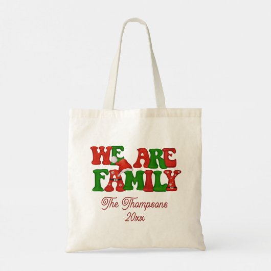 Wij zijn familie gepersonaliseerde matching kerst  tote bag (Achterkant)