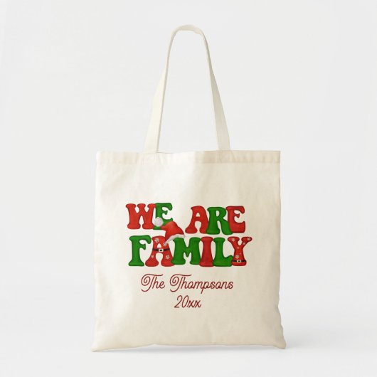 Wij zijn familie gepersonaliseerde matching kerst  tote bag (Voorkant)