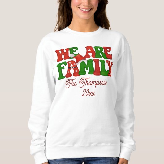 Wij zijn familie gepersonaliseerde matching kerst  trui (Voorkant)