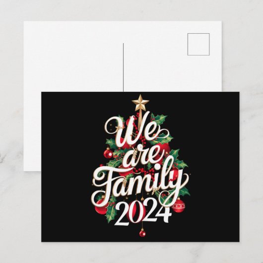 Wij zijn familie kerst 2024 bijpassende pyjama feestdagenkaart (Voorkant / Achterkant)