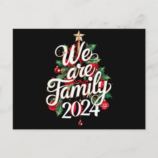 Wij zijn familie kerst 2024 bijpassende pyjama feestdagenkaart (Voorkant)