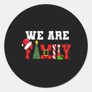 Wij zijn familie kerst pyjama leuk bijpassende ker ronde sticker