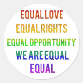 Wij zijn gelijk! ronde sticker (Voorkant)