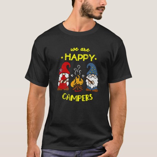 Wij Zijn Gelukkige Kampeerders Kabouters Kabouter  T-shirt (Voorkant)