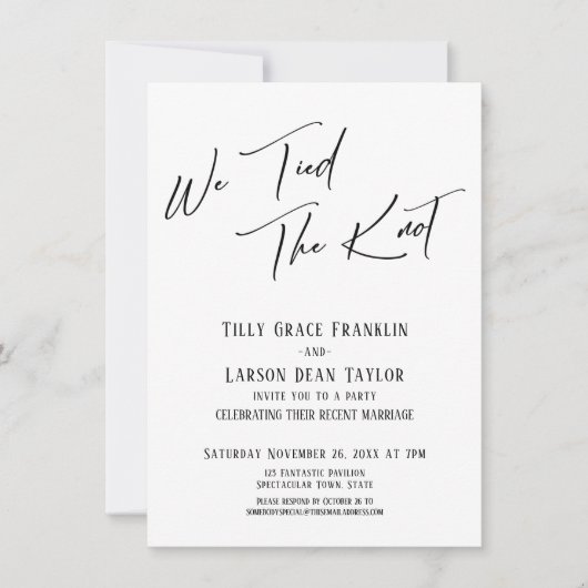 Wij Zijn Getrouwd Eenvoudige Elegante Typografie Kaart (Voorkant)