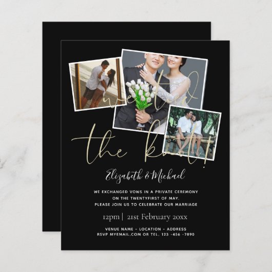 Wij Zijn Getrouwd Huwelijksaankondiging Uitnodigin (Voorkant / Achterkant)