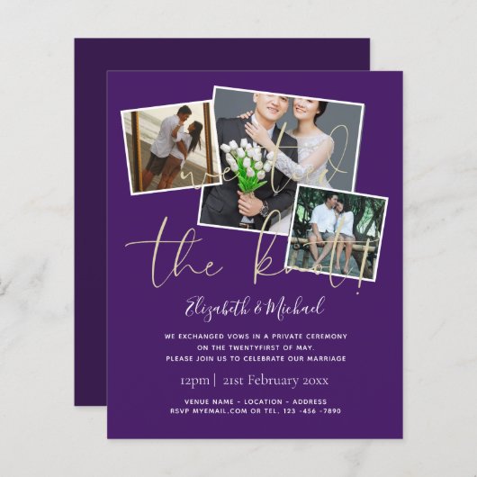 Wij Zijn Getrouwd Huwelijksaankondiging Uitnodigin (Voorkant / Achterkant)