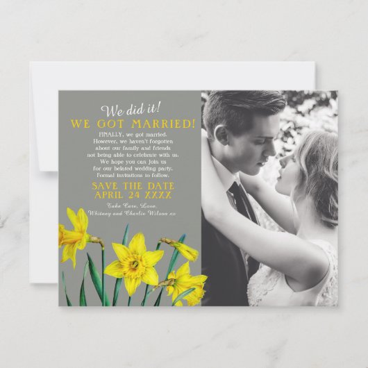 Wij zijn getrouwd huwelijksfeest save the date (Voorkant)