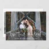 Wij Zijn Getrouwd | Rustieke Script Foto Elopement Aankondiging (Voorkant / Achterkant)