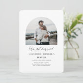 wij zijn getrouwd Simple Arch Photo elopement Uitn Kaart (Staand voorkant)