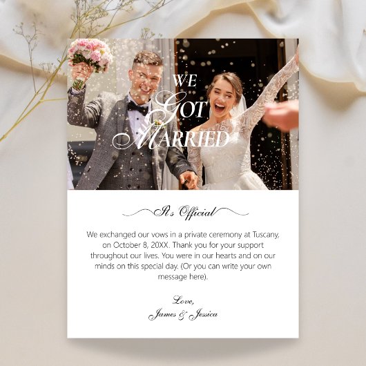 Wij zijn getrouwd trouwfoto aankondiging