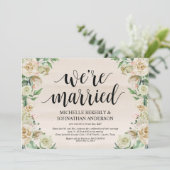 Wij zijn getrouwd Uitnodigingskaart voor elopement Kaart (Staand voorkant)