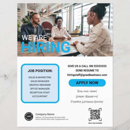 Wij zijn het inhuren toetreden tot ons team Custom Flyer (Voorkant)