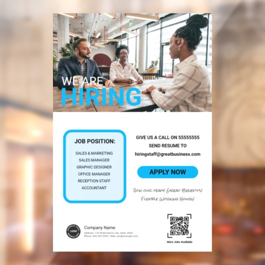 Wij zijn het inhuren toetreden tot ons team Custom Raamsticker (Vel 2)