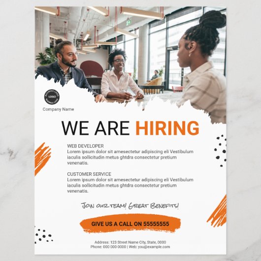Wij zijn het inhuren van personeel aangepaste BUSI Flyer (Voorkant)