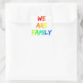 Wij zijn het ontwerp van de Regenboogzonneschijn v Vierkante Sticker (Tas)