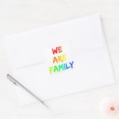 Wij zijn het ontwerp van de Regenboogzonneschijn v Vierkante Sticker (Envelop)