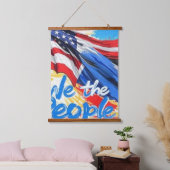 Wij zijn het volk | Amerikaanse vlag Brushstroke P Hangend Wandkleed (Slaapkamer)