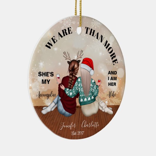 Wij zijn meer dan beestjes kerstversiering keramisch ornament (Rechts)