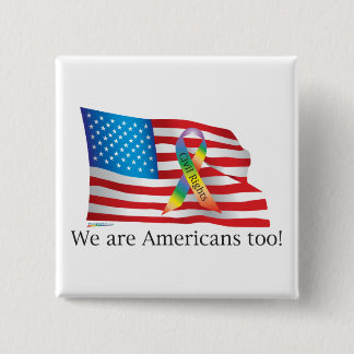 Wij zijn ook Amerikanen! Knoop Vierkante Button 5,1 Cm
