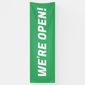 Wij zijn Open Groen & Wit Promotiebord Banner (Verticaal)