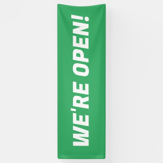 Wij zijn Open Groen & Wit Promotiebord Banner (Verticaal)