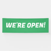 Wij zijn Open Groen & Wit Promotiebord Banner (Horizontaal)
