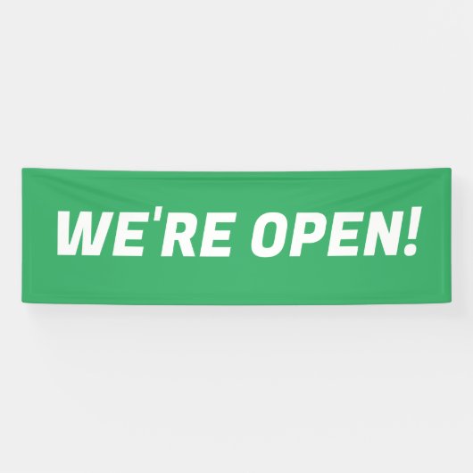 Wij zijn Open Groen & Wit Promotiebord Banner