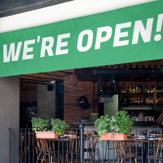Wij zijn Open Groen & Wit Promotiebord Banner