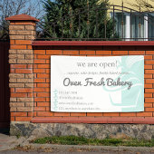 Wij zijn Open Mint Green Cupcake Bakery Business Spandoek