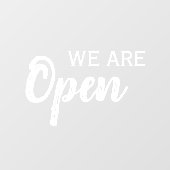 Wij zijn open, moderne, minimalistische bedrijven raamsticker (Vel)