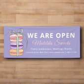 Wij zijn Open Pastry Chef Macaroon Paarse Zaken Spandoek