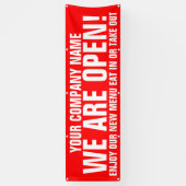 Wij zijn open retail en food business signage spandoek (Verticaal)